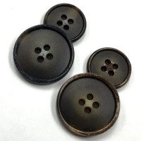 HNX-155-Weathered Horn Look Button - 2 Colors, 2 Sizes